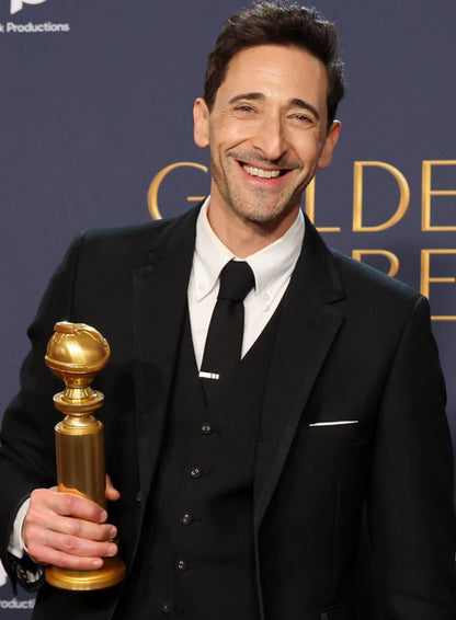 Adrien Brody Golden Globes 2025 Black Blazer