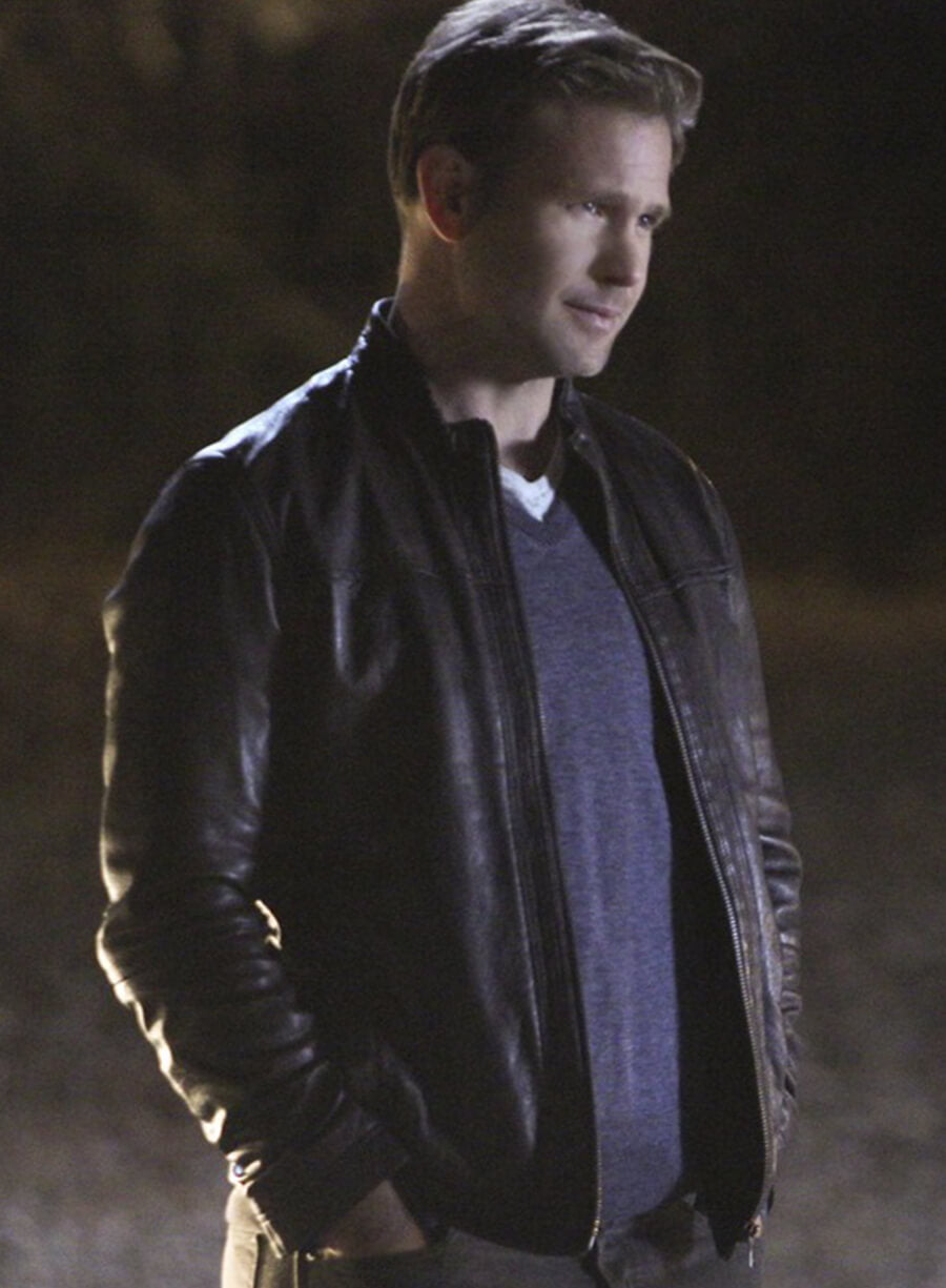 Alaric Saltzman The Vampire Diaries S06 Black Leather Jacket