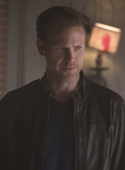 Alaric Saltzman The Vampire Diaries S07 Brown Leather Jacket