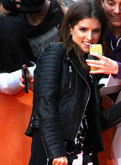 Anna Kendrick Black Leather Jacket