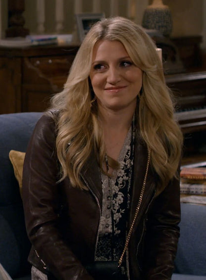 Annaleigh Ashford B Positive Brown Leather Jacket