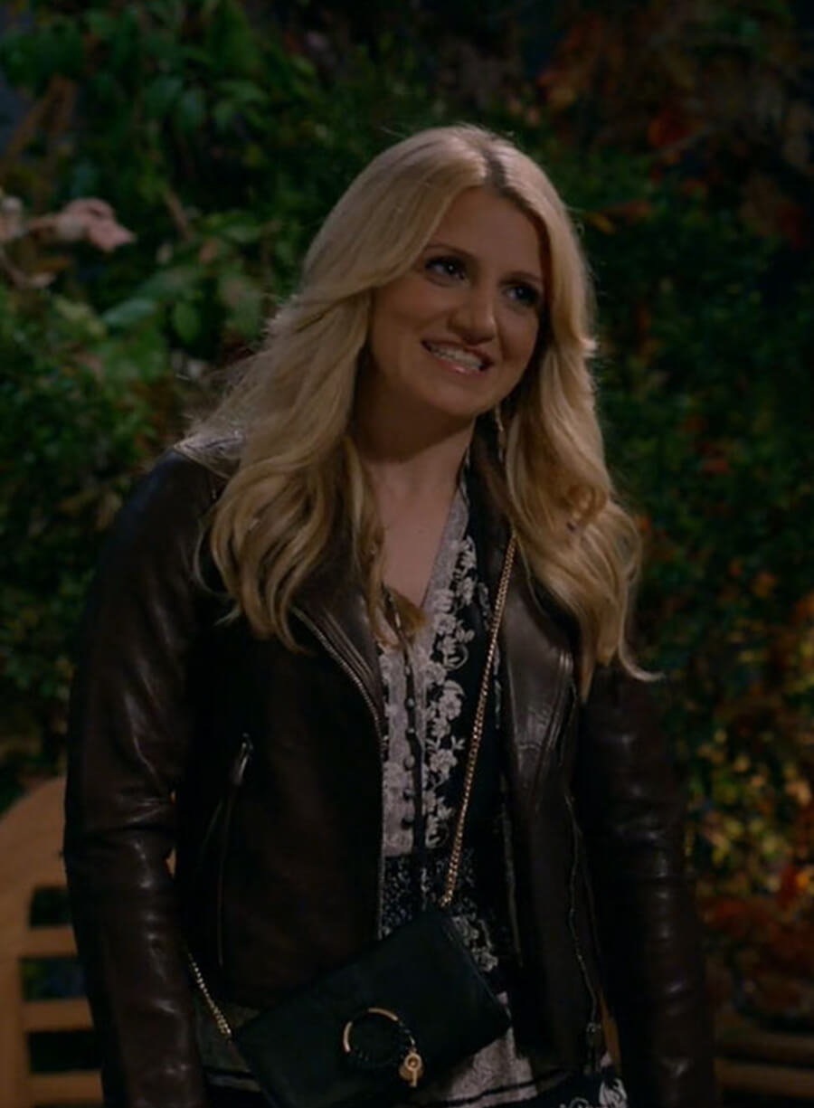 Annaleigh Ashford B Positive Brown Leather Jacket