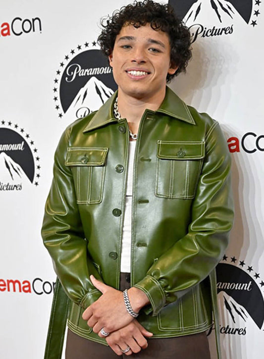 Anthony Ramos Green Leather Jacket