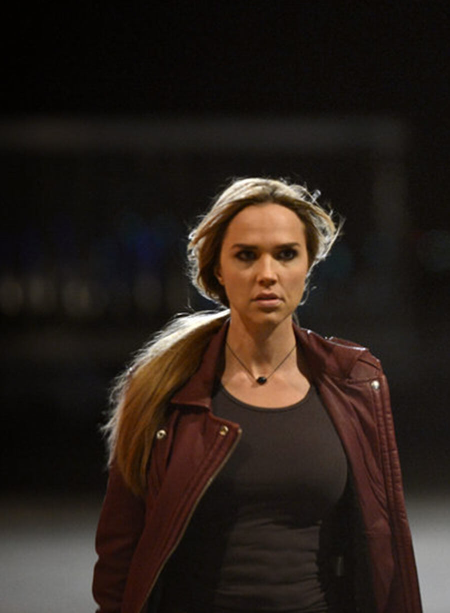 Arielle Kebbel Midnight Texas Maroon Leather Biker Jacket