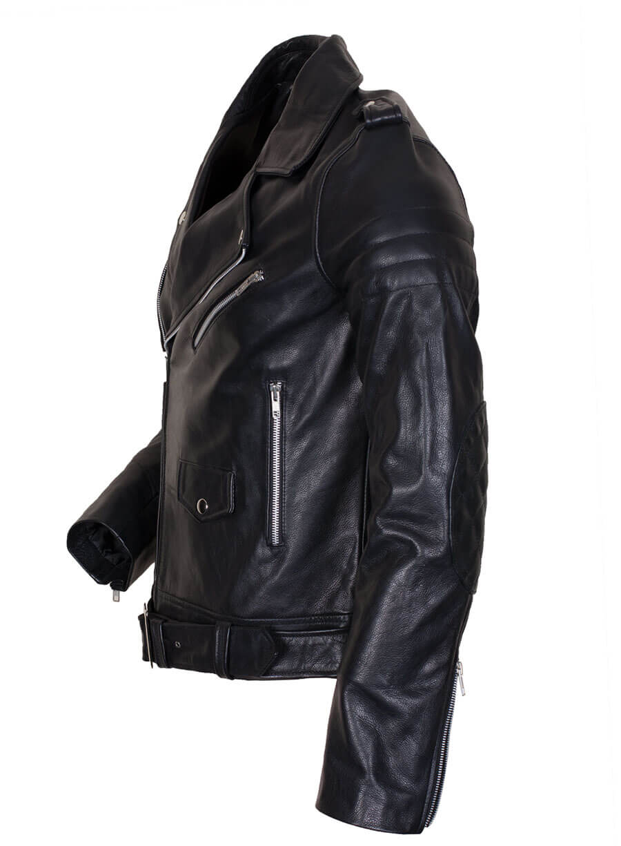 Black Brando Style Leather Jacket