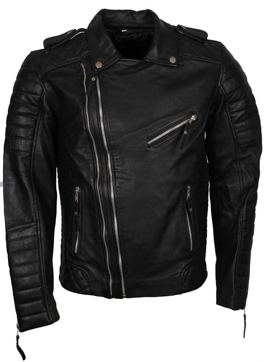 Black Double Zipper Leather Jacket