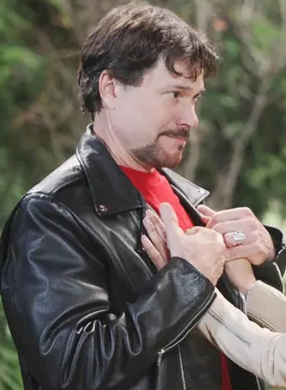 Bo Brady Days of Our Lives Black Leather Jacket