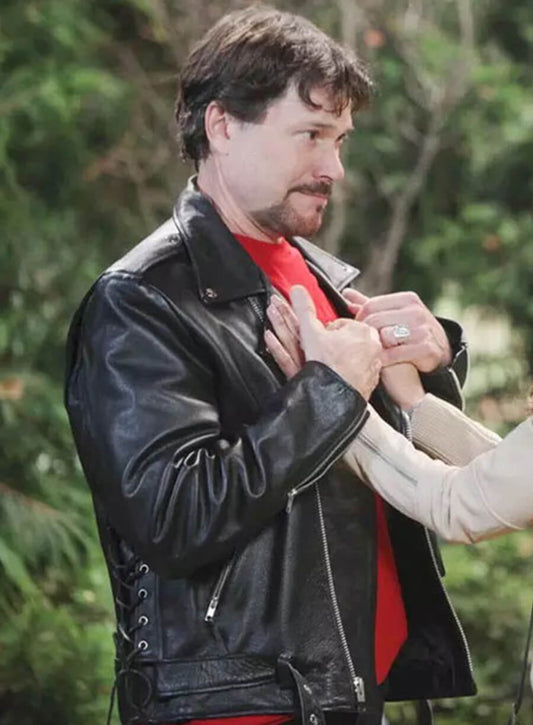 Bo Brady Days of Our Lives Black Leather Jacket