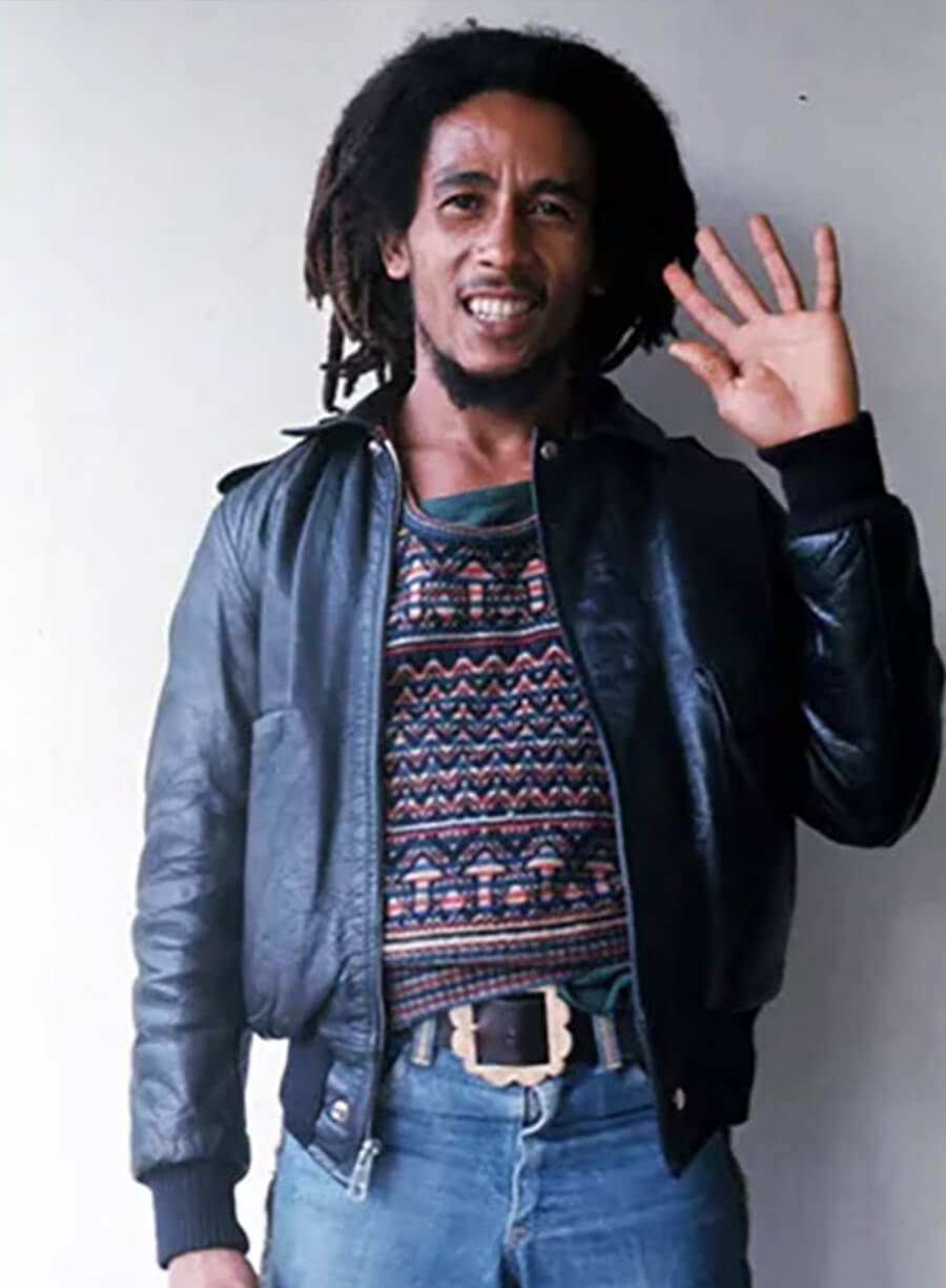 Bob Marley Black Leather Jacket