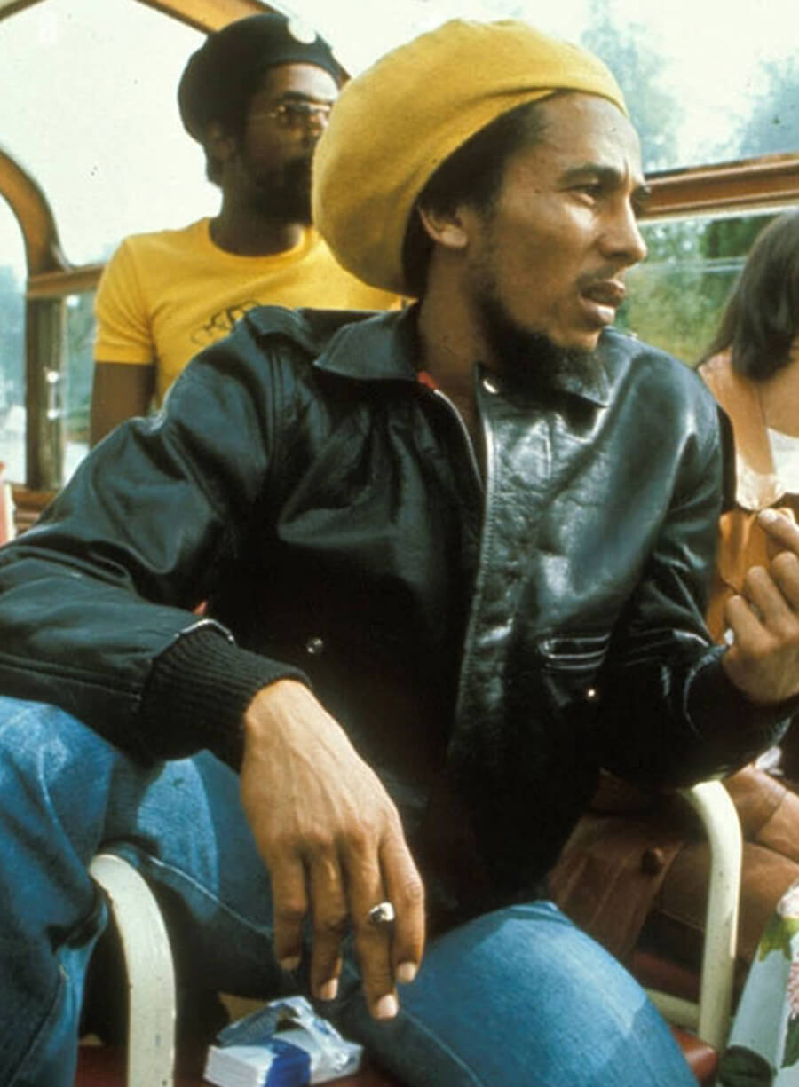 Bob Marley Black Leather Jacket