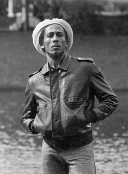 Bob Marley Black Leather Jacket