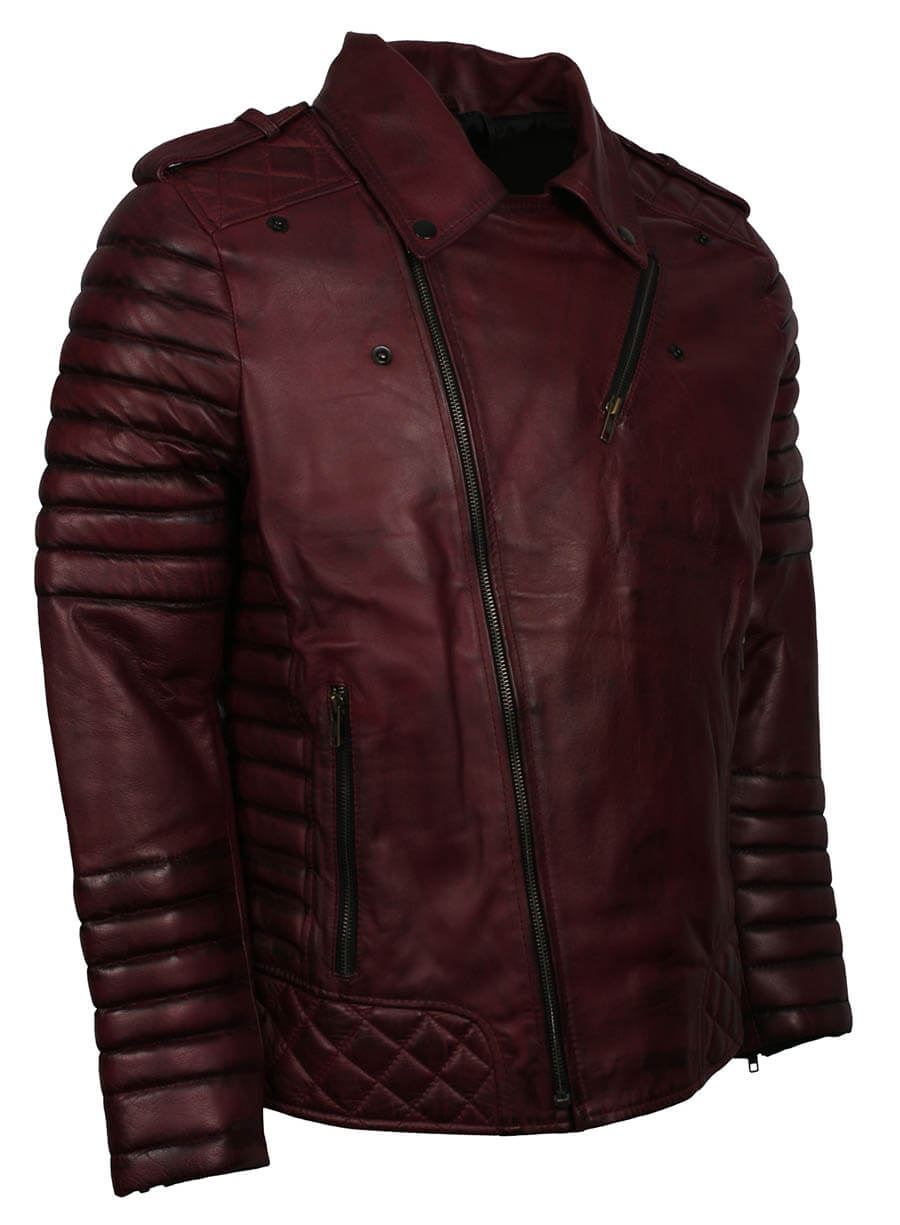 Brando Maroon Leather Motorcycle Jacket