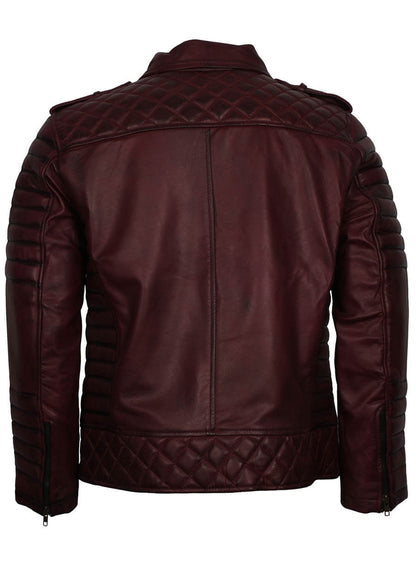 Brando Maroon Leather Motorcycle Jacket