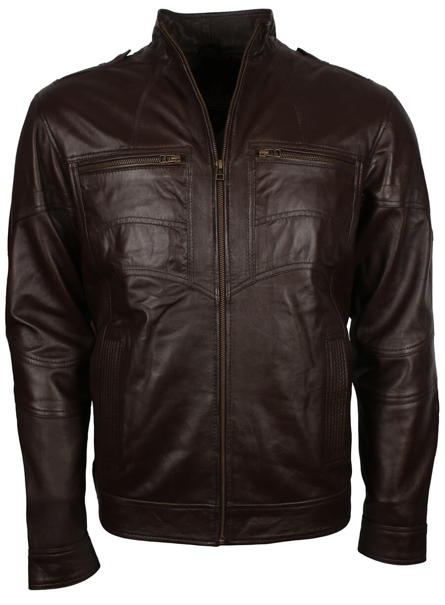 Brown Vintage Men Leather Jacket