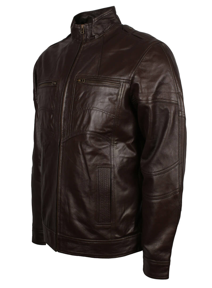 Brown Vintage Men Leather Jacket