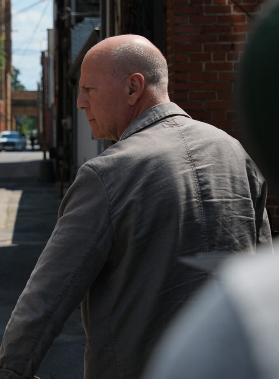 Bruce Willis Assassin Valmora Grey Jacket