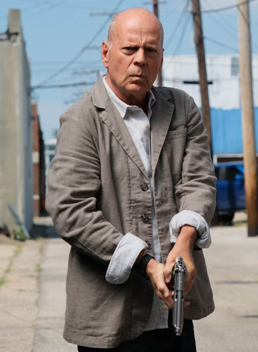 Bruce Willis Assassin Valmora Grey Jacket