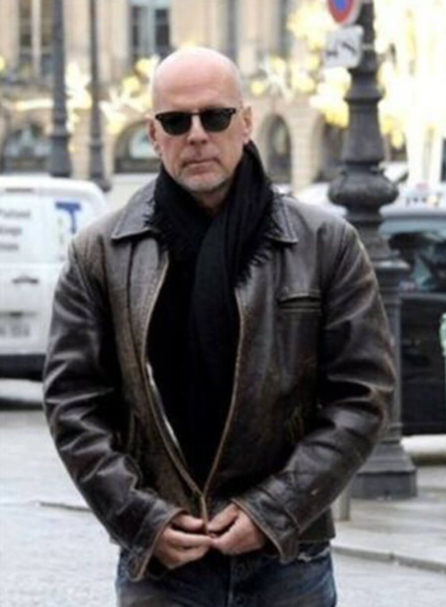 Bruce Willis Brown Leather Jacket