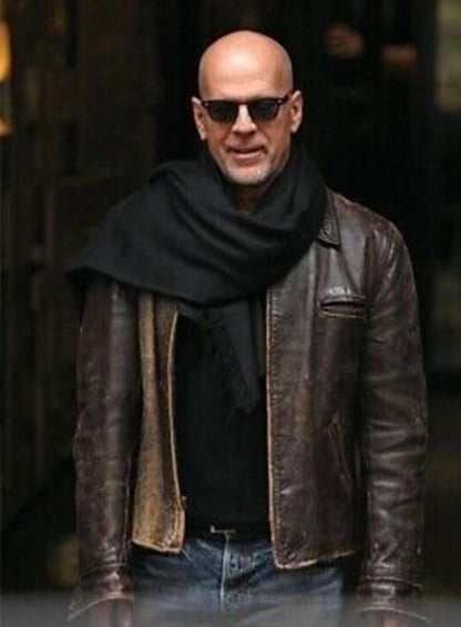 Bruce Willis Brown Leather Jacket