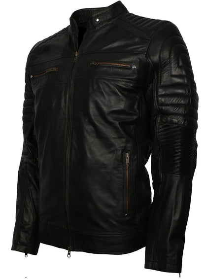 Cafe Racer Black Leather Jacket