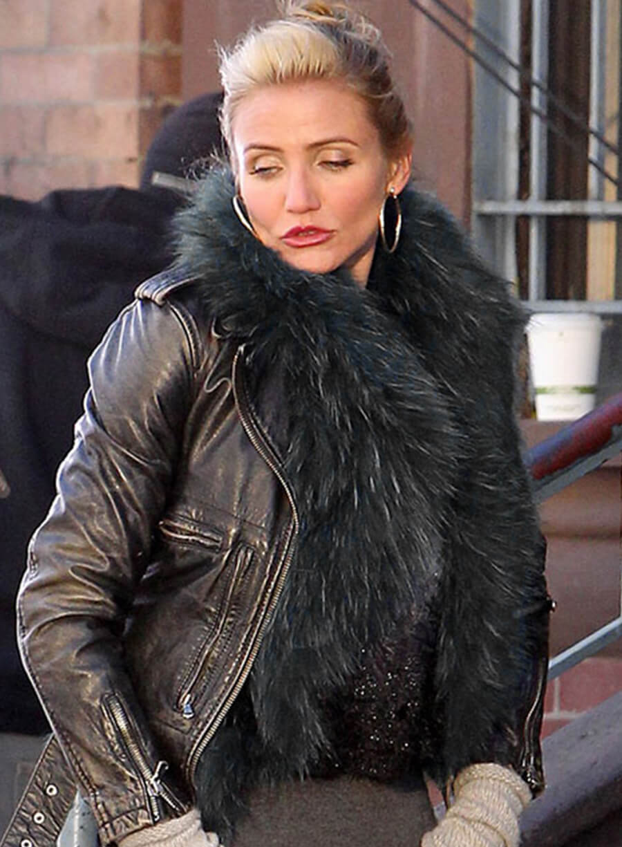 Cameron Diaz Annie Black Leather Jacket