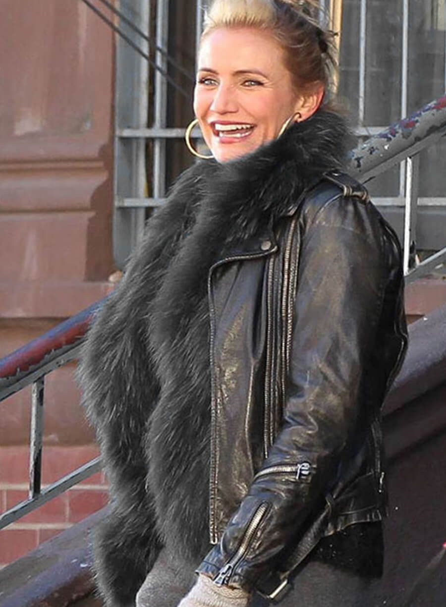 Cameron Diaz Annie Black Leather Jacket