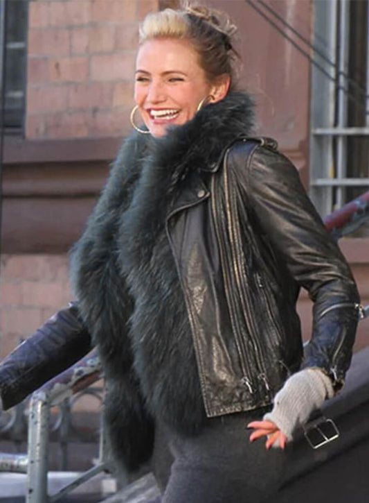 Cameron Diaz Annie Black Leather Jacket