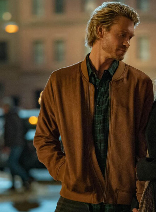 Chad Michael Murray The Merry Gentlemen Brown Suede Bomber Jacket