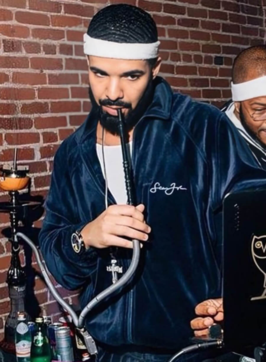 Champagne Papi Drake Blue Velvet Tracksuit