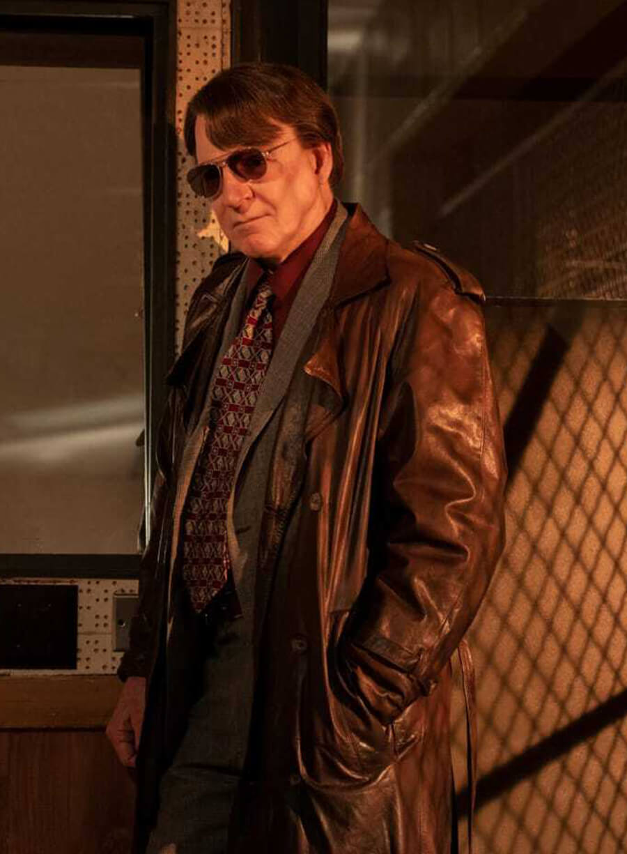 Charles-Haden Savage Only Murders in the Building Brown Leather Coat