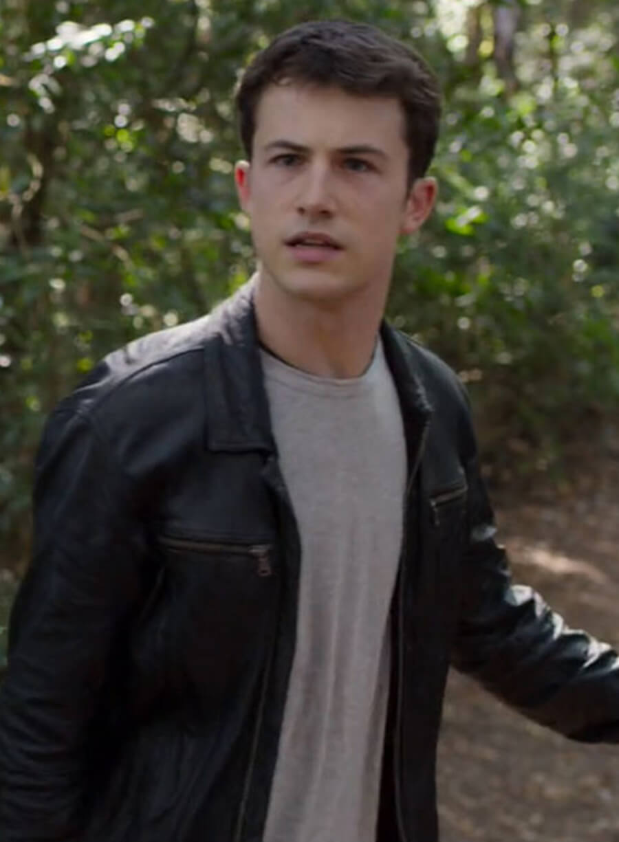 Clay Jensen 13 Reasons Why Black Leather Jacket