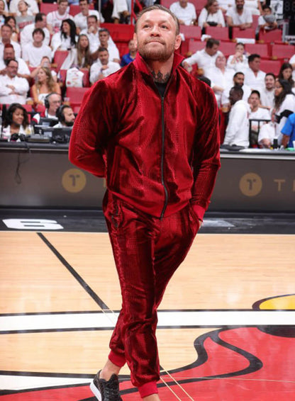 Conor McGregor Velvet Red Tracksuit