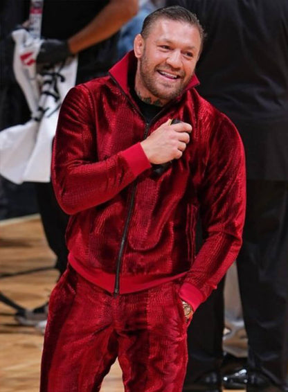 Conor McGregor Velvet Red Tracksuit