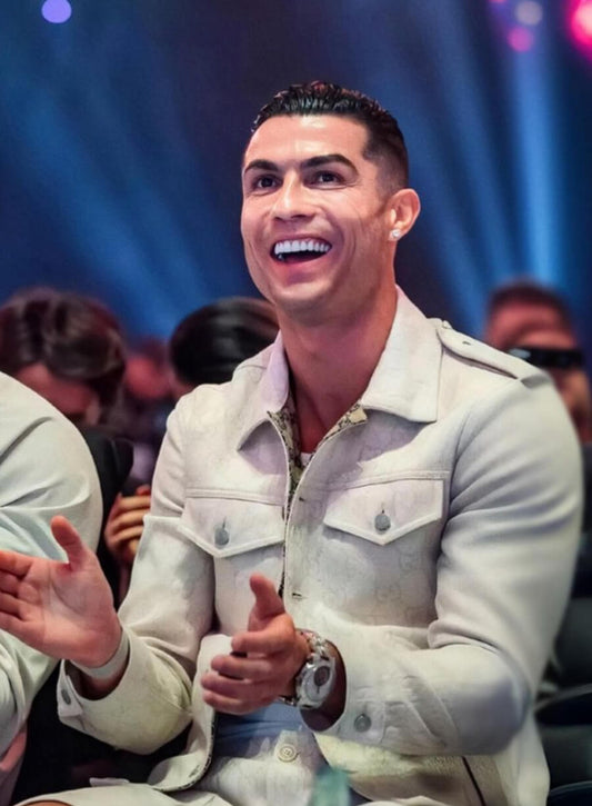 Cristiano Ronaldo White Trucker Jacket