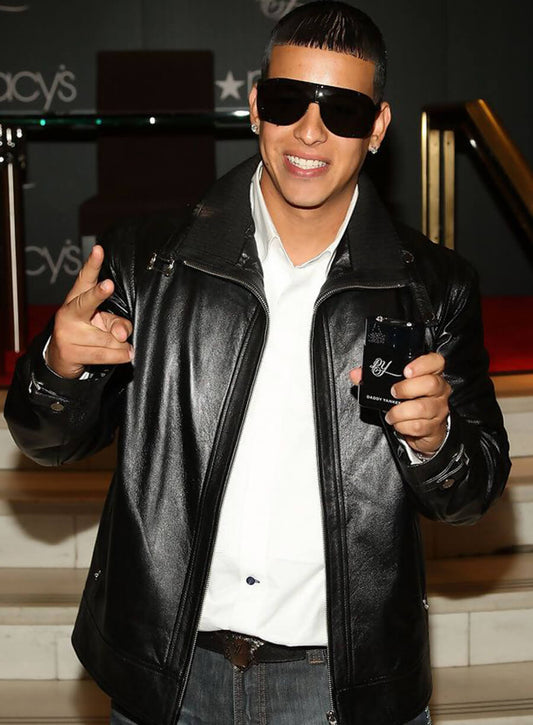 Daddy Yankee Black Leather Jacket