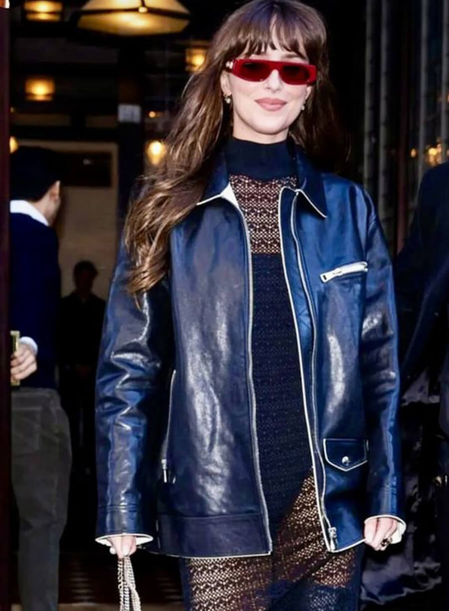 Dakota Johnson Black Leather Jacket