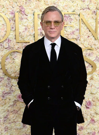 Daniel Craig Golden Globes 2025 Black Velvet Blazer