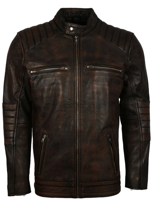 Dark Brown Vintage Biker Jacket