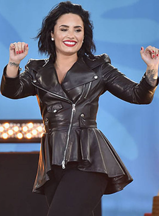 Demi Lovato Black Leather Jacket