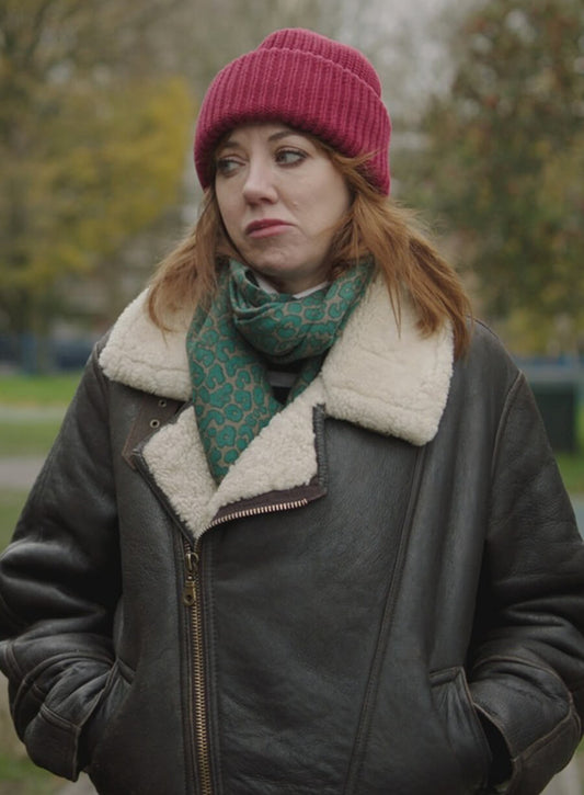 Diane Morgan Motherland S03 Shearling Leather Jacket