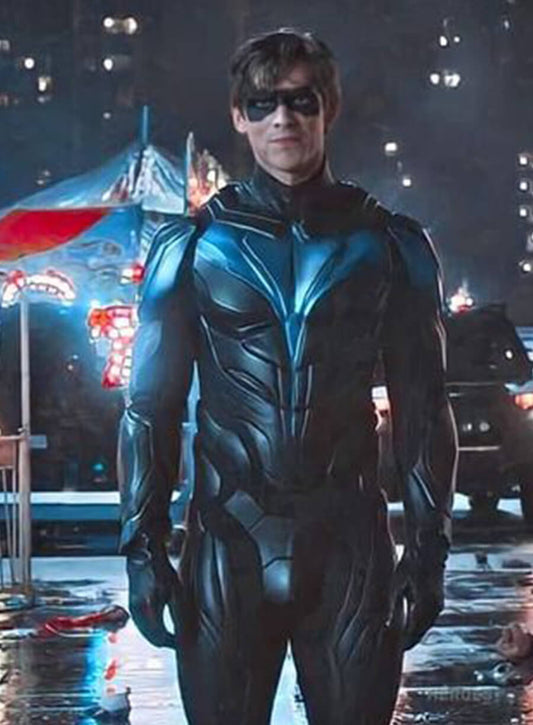 Dick Grayson Nightwing: The Series Black Leather Jacket