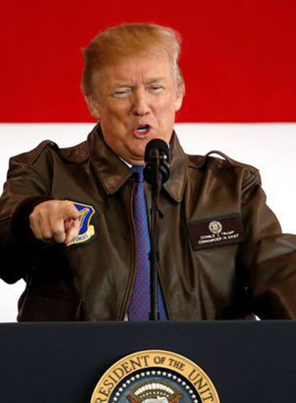 Donald Trump Brown Bomber Leather Jacket