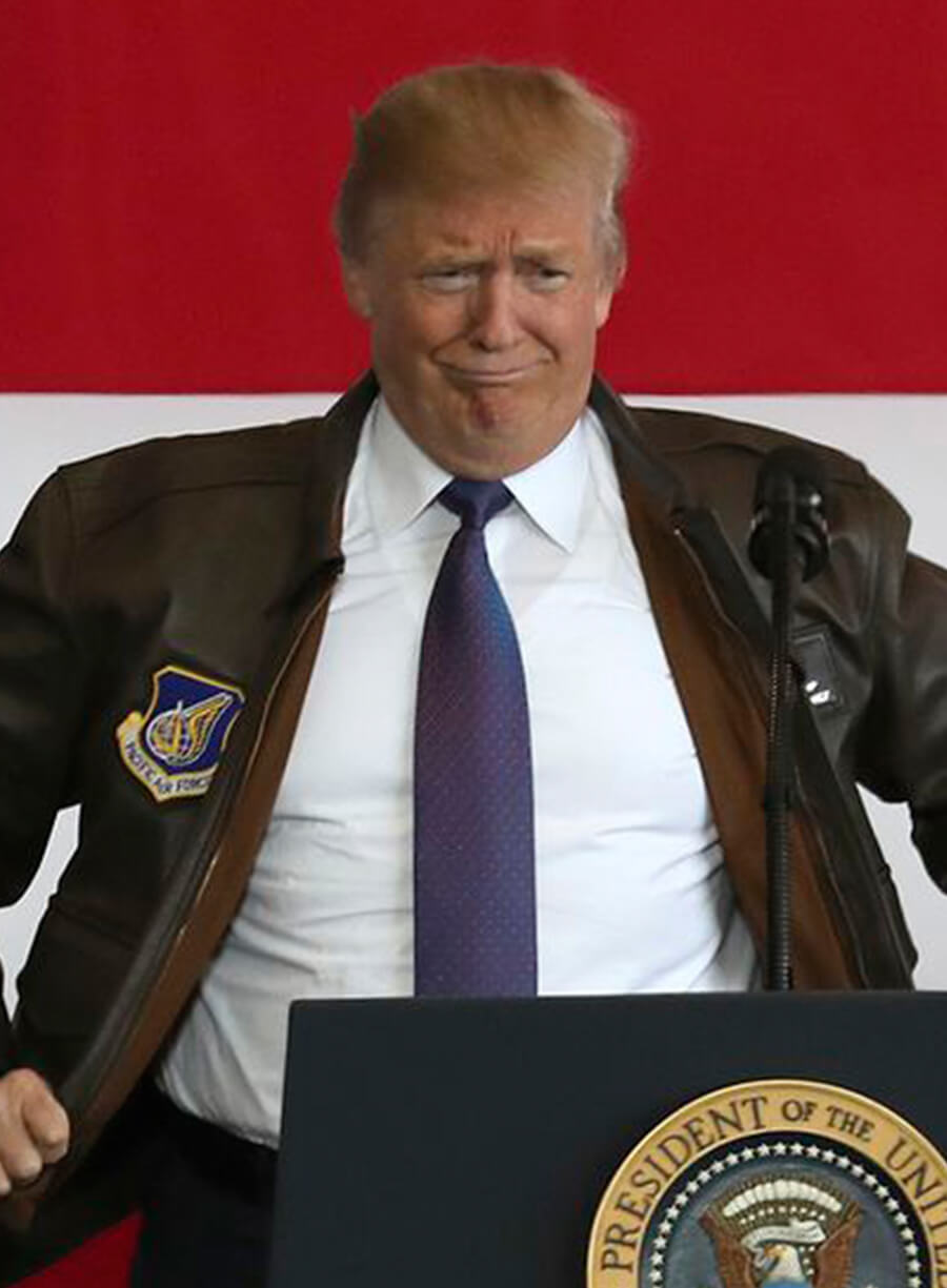 Donald Trump Brown Bomber Leather Jacket