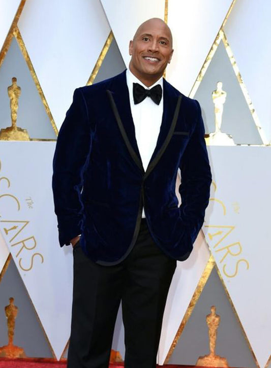 Dwayne Johnson Blue Velvet Blazer