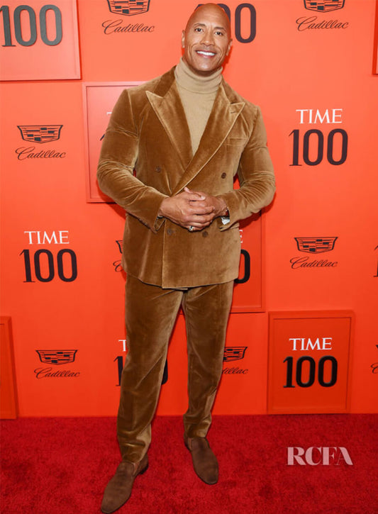 Dwayne Johnson The Rock Brown Velvet Suit