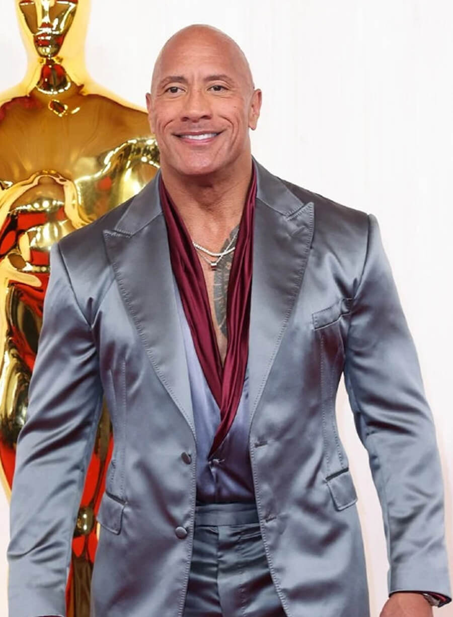 Dwayne Johnson The Rock Grey Velvet Suit