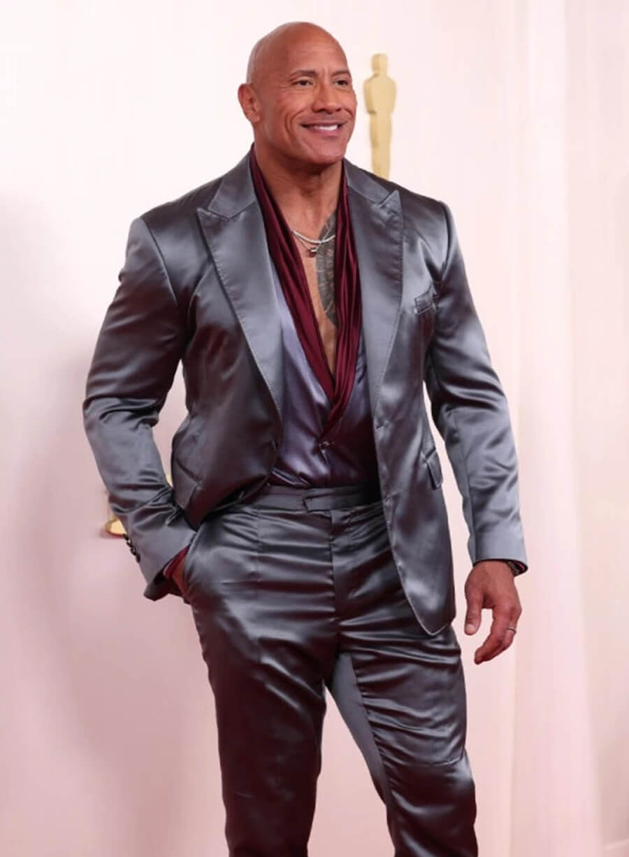 Dwayne Johnson The Rock Grey Velvet Suit