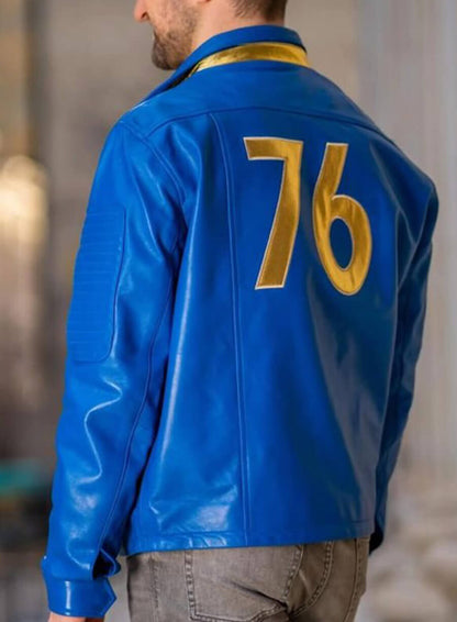 Fallout Vault Blue Leather Jacket