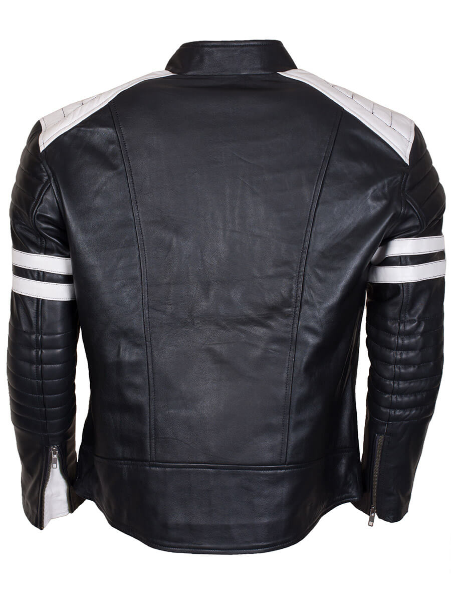 Fight Club Brad Pitt Black Biker Jacket