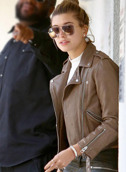 Hailey Baldwin Bieber Leather Jacket